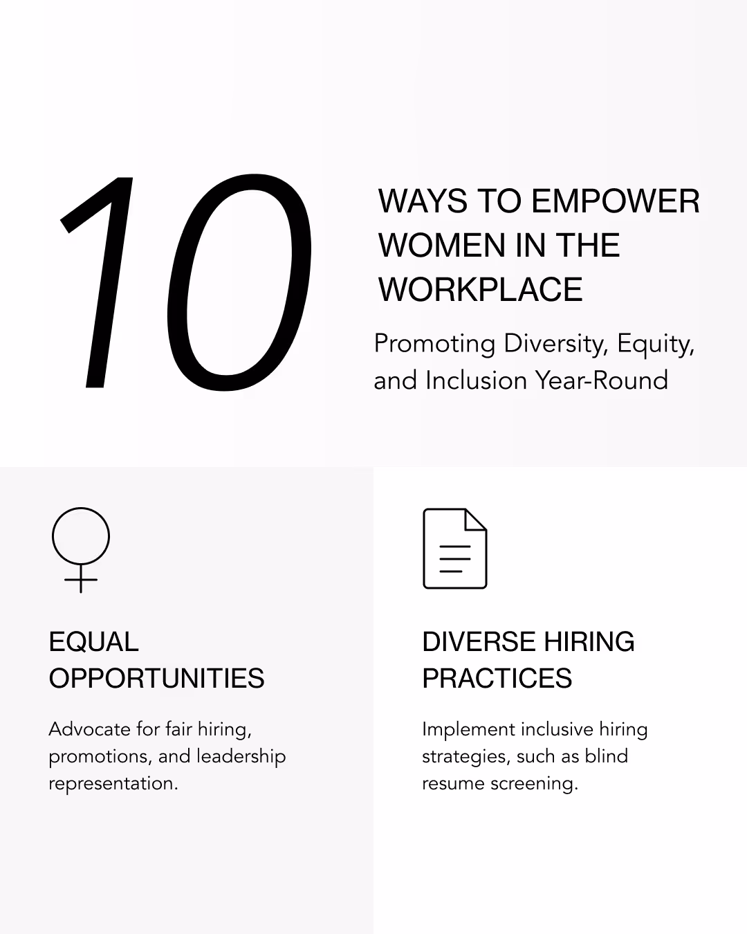 infogrpahic of ways to empower women in the workplace and promote diversity, equity, and inclusion