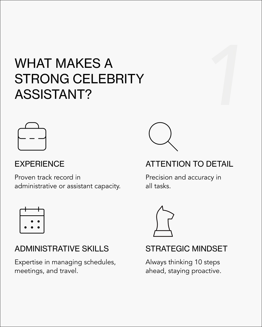 What makes a strong celebrity assistant infographic