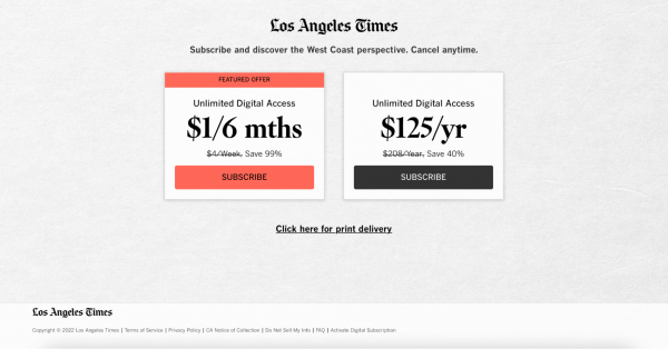Click-through Landing Page