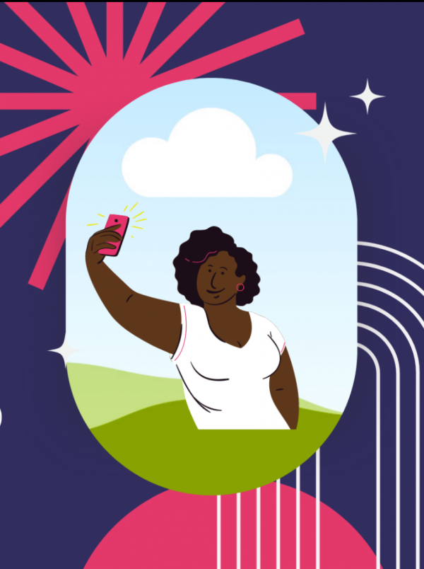 Woman taking a selfie