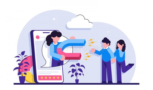 marketer using magnet to attract customers