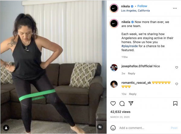 Nike ad, athlete exercising