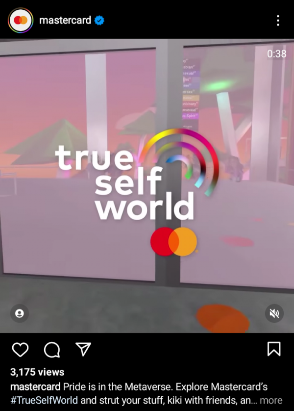 Mastercard ad on square instagram ad format