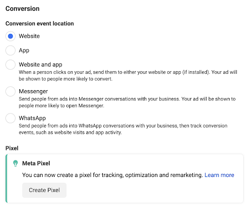 Retargeting Campaign - Select Conversion Event