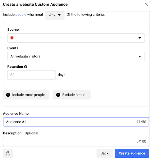 Retargeting Campaign - Create Custom Audience