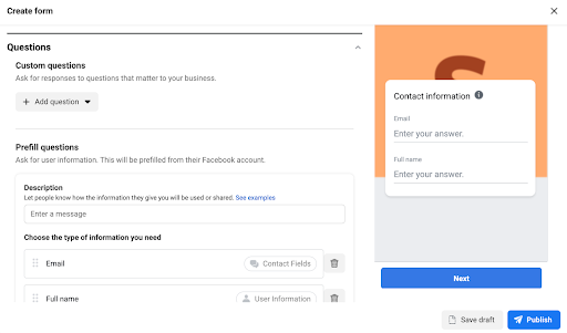 Create Lead Ad Form 2
