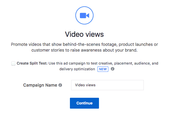 Facebook Marketing Objective: Video Views