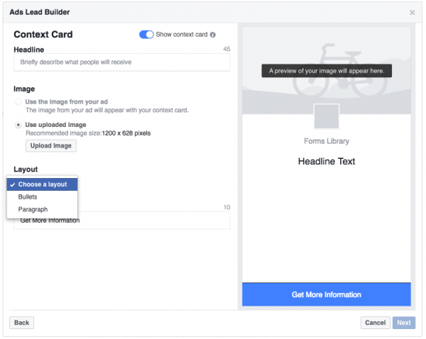 Stiddle - Facebook Lead Ad Builder Image
