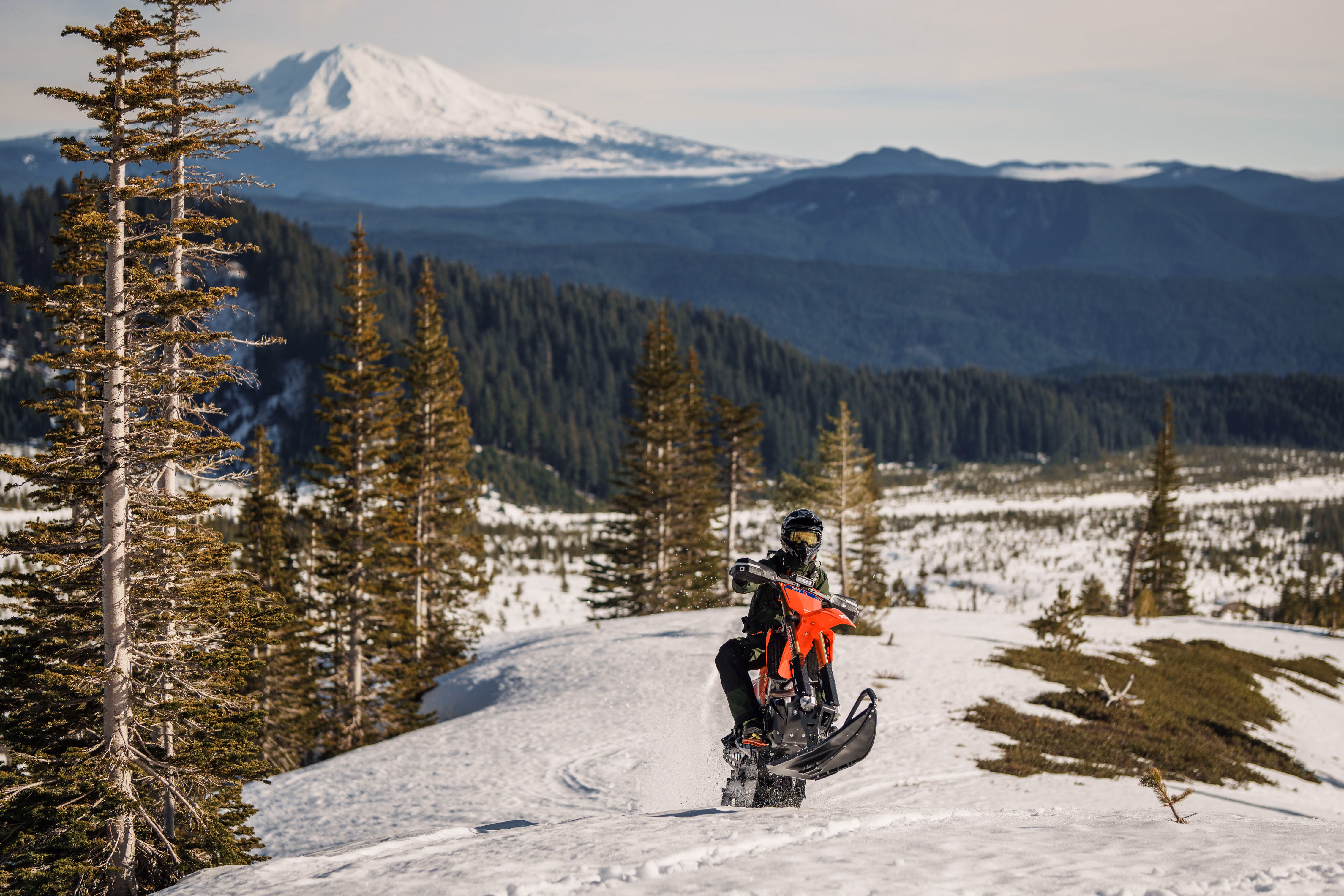 Snow riding near Mount St. Helens, photographed by Riparian Media
