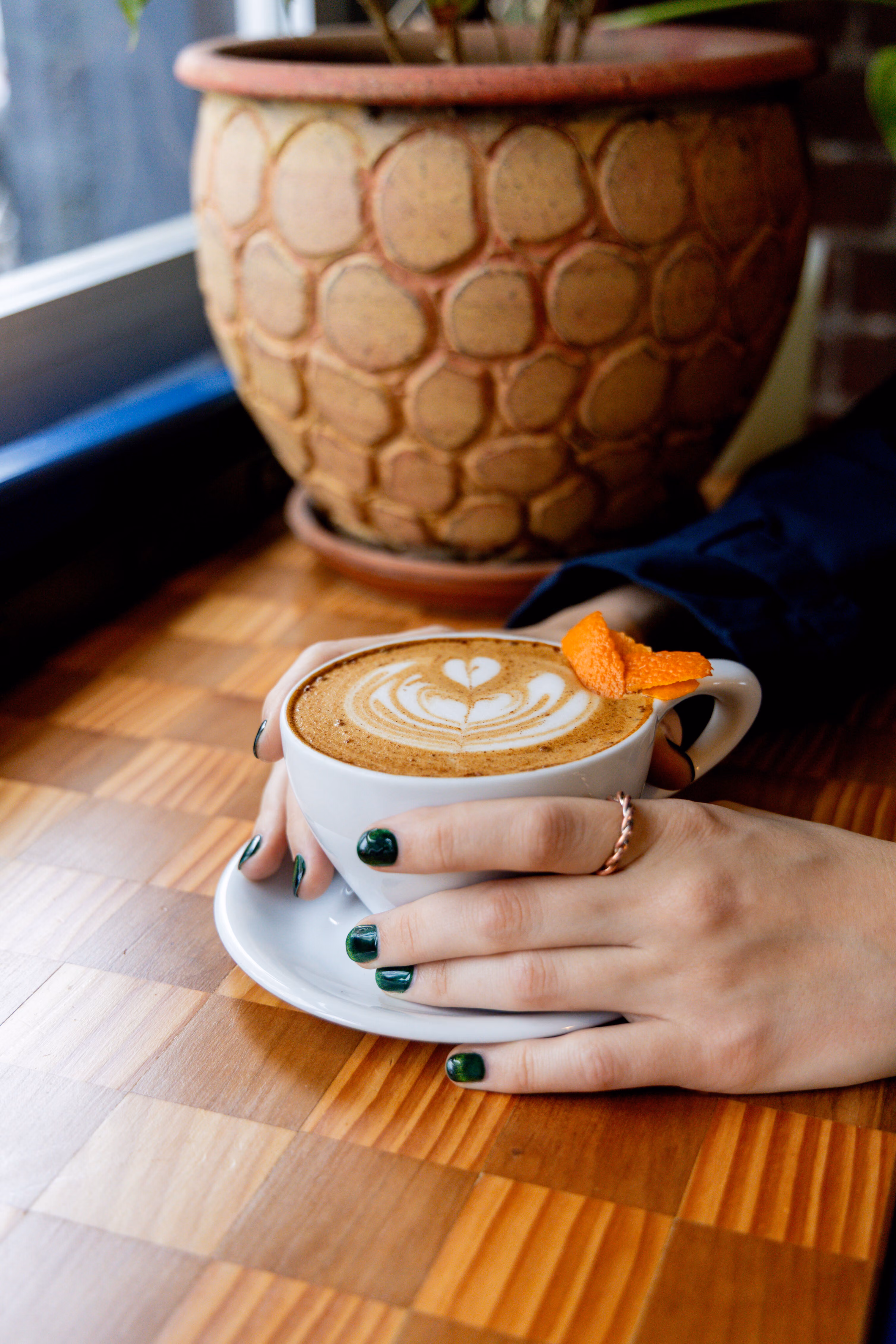 Latte at Terrain Coffee Project, photographed by Riparian Media
