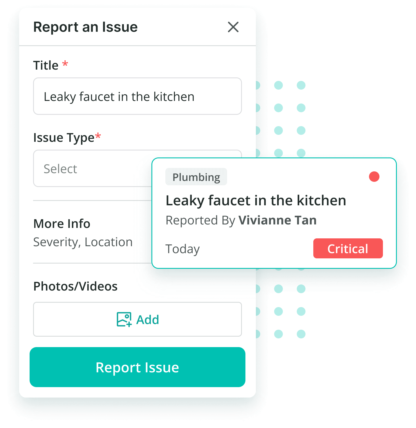 Report an Issue Screengrab