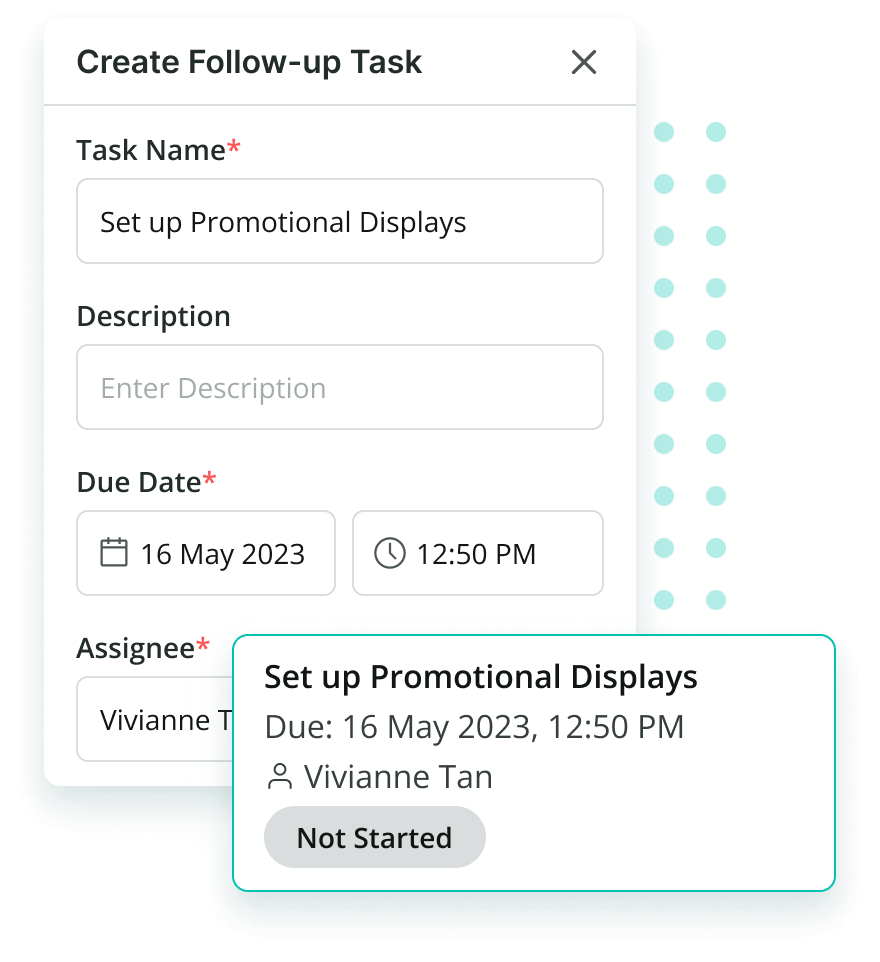 Create Follow Up Task in Audits Screengrab