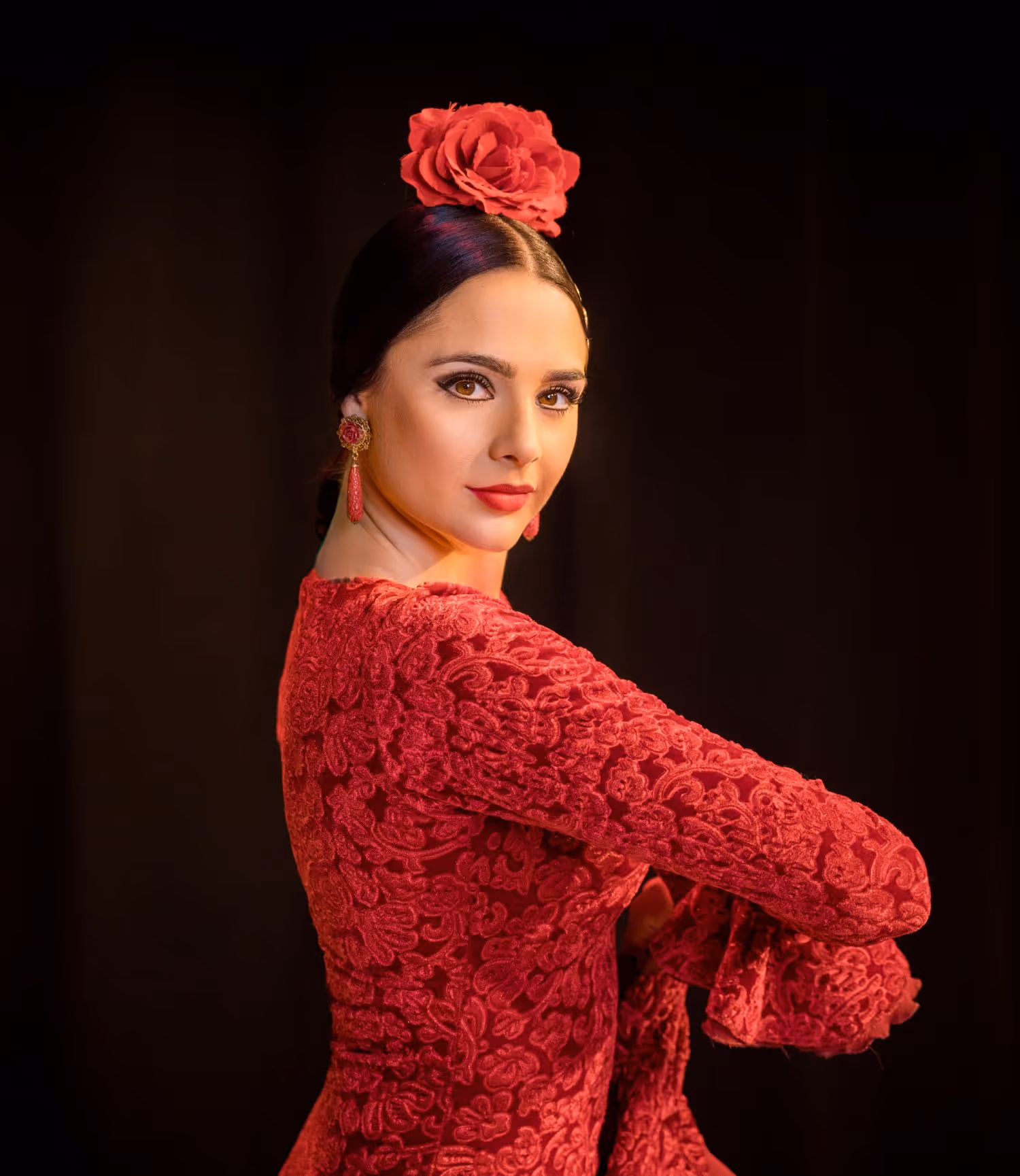 La Emi Flamenco dancer in red dress