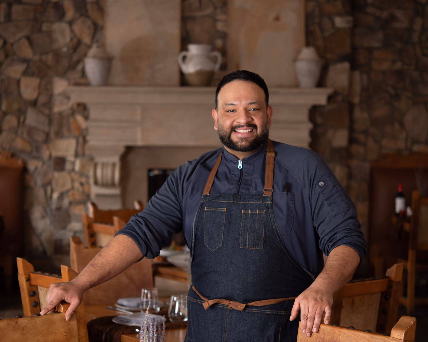 Chef Gilbert Aragon in Wolf and Roadrunner restaurant