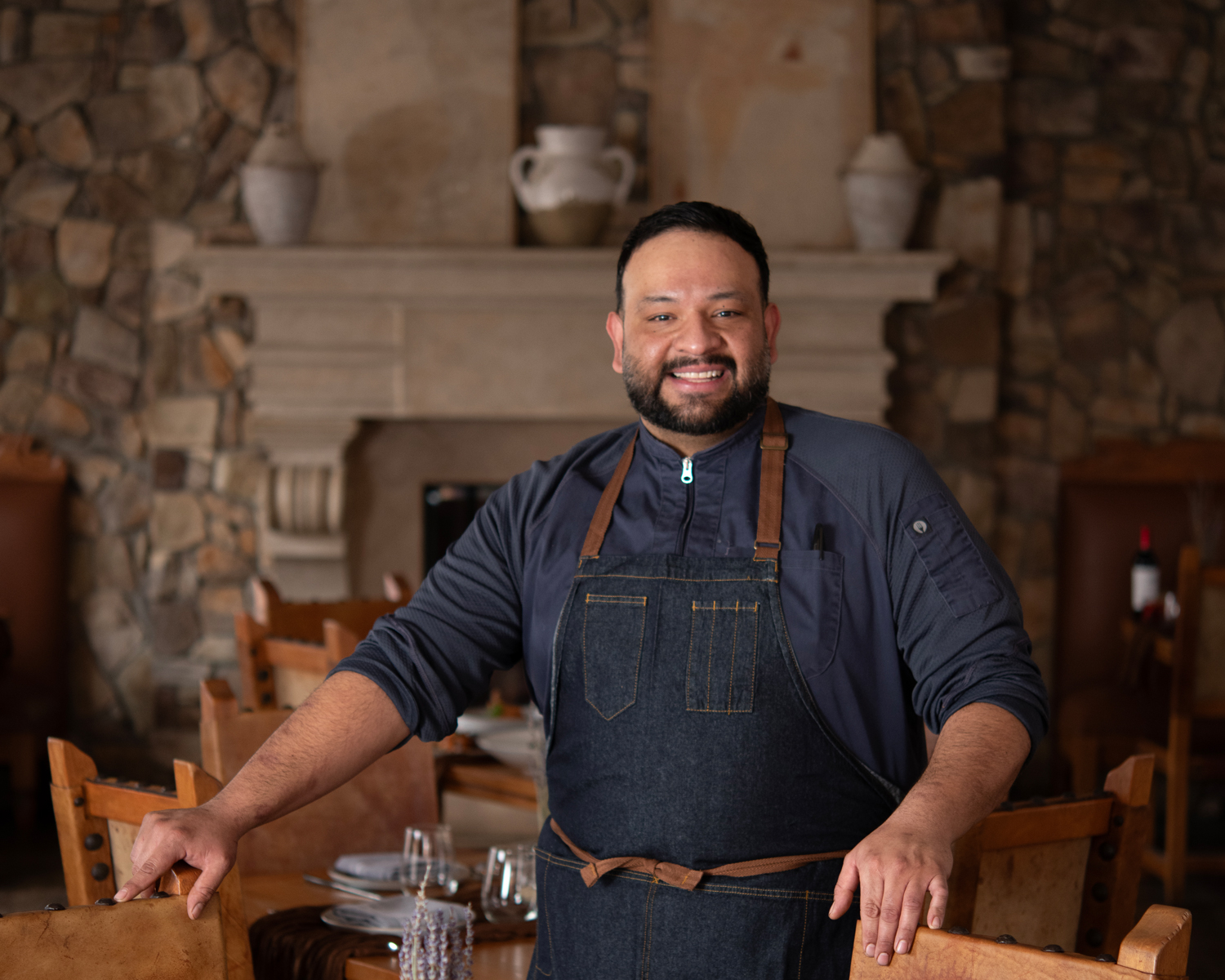 Chef Gilbert Aragon in Wolf and Roadrunner restaurant
