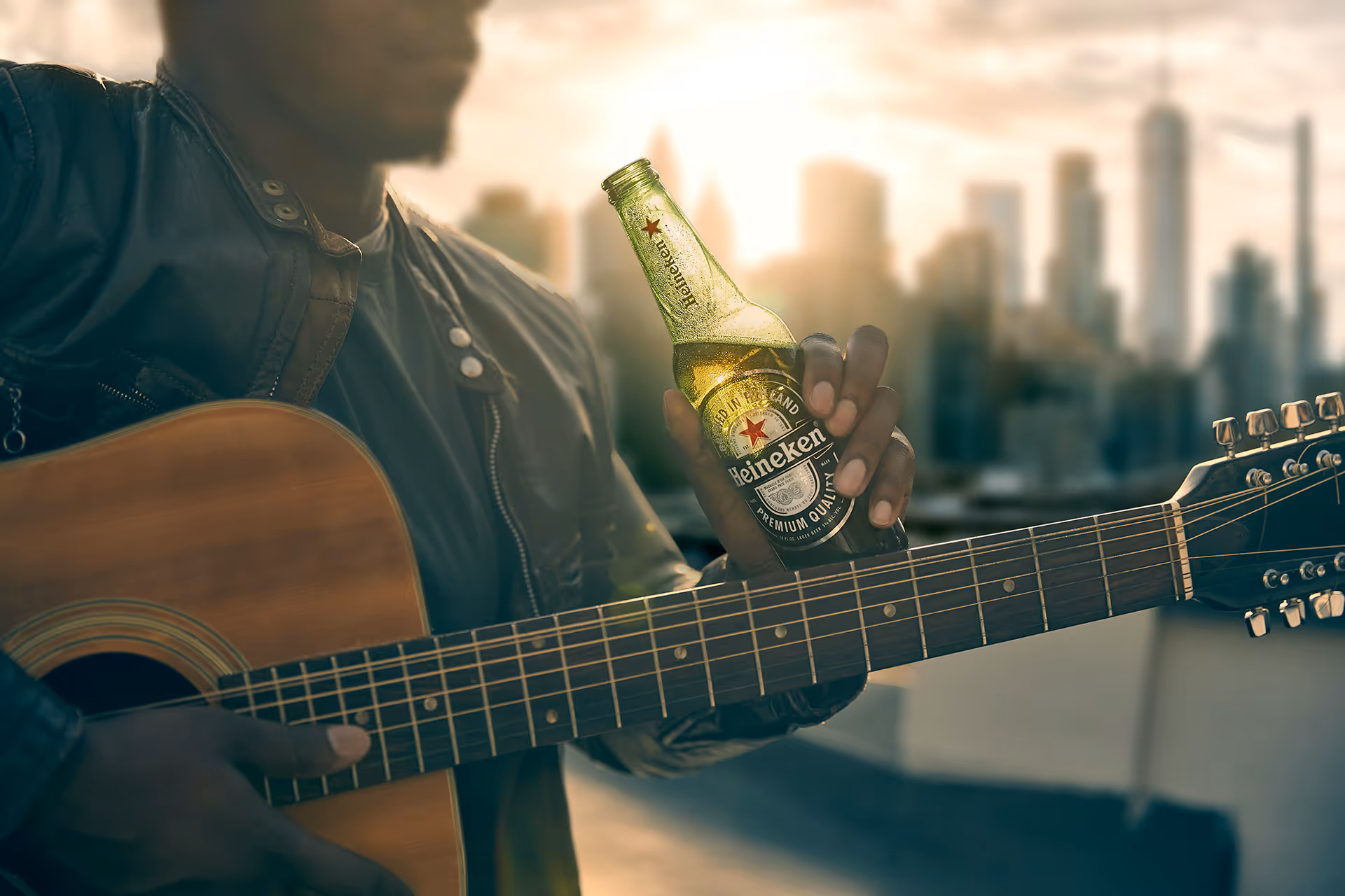 heineken-beer-bottle-guitar-rooftop