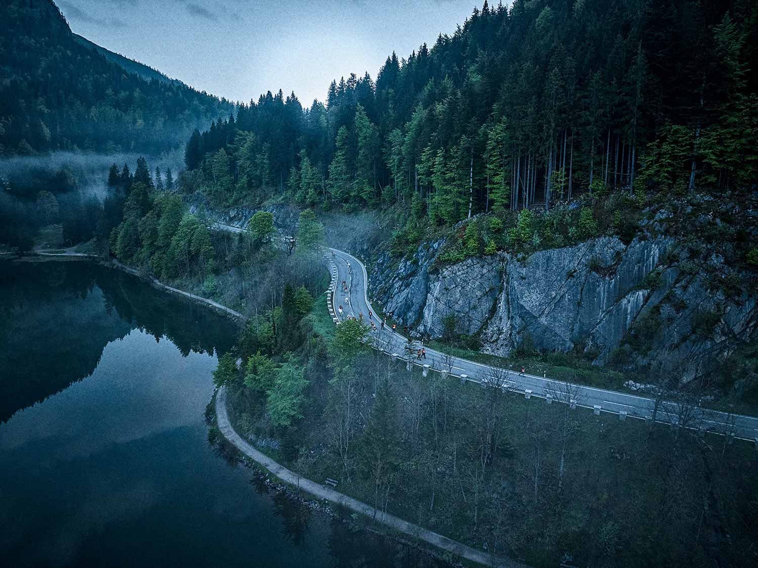Waldsee im Nebel 
