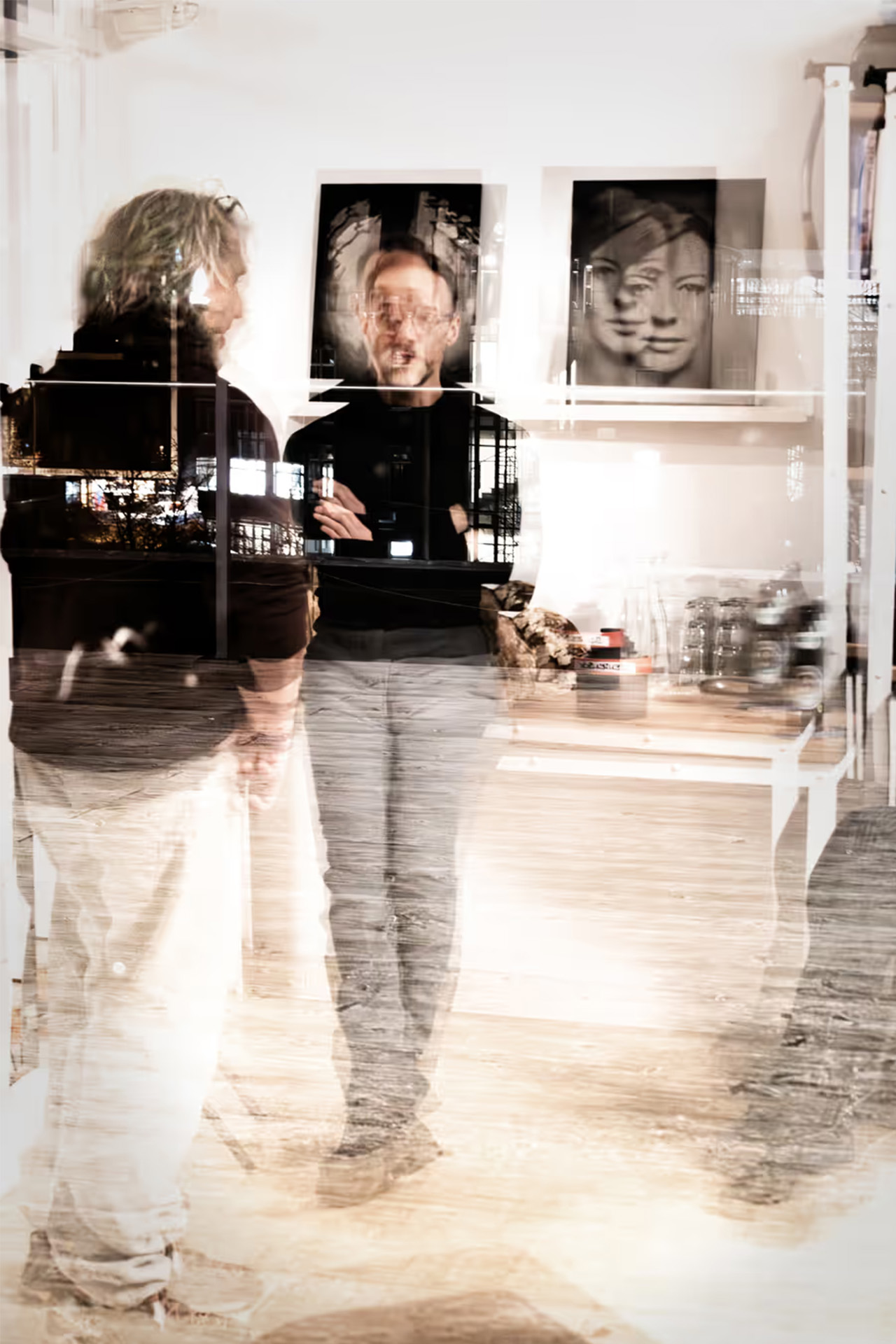 Klaus Einwanger und Chrisian Klant bei einer Ausstellung 