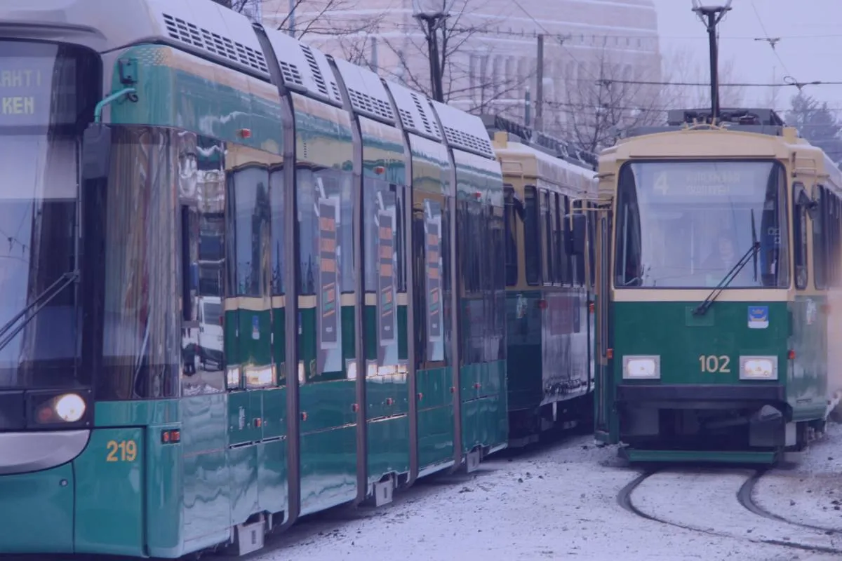 Photo of trams in helsinki