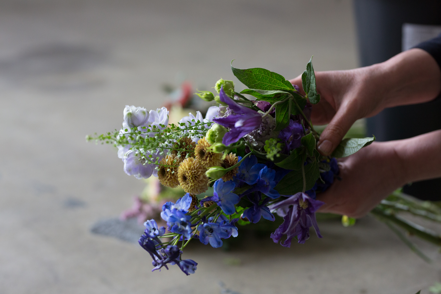 lilla og gule blomster
