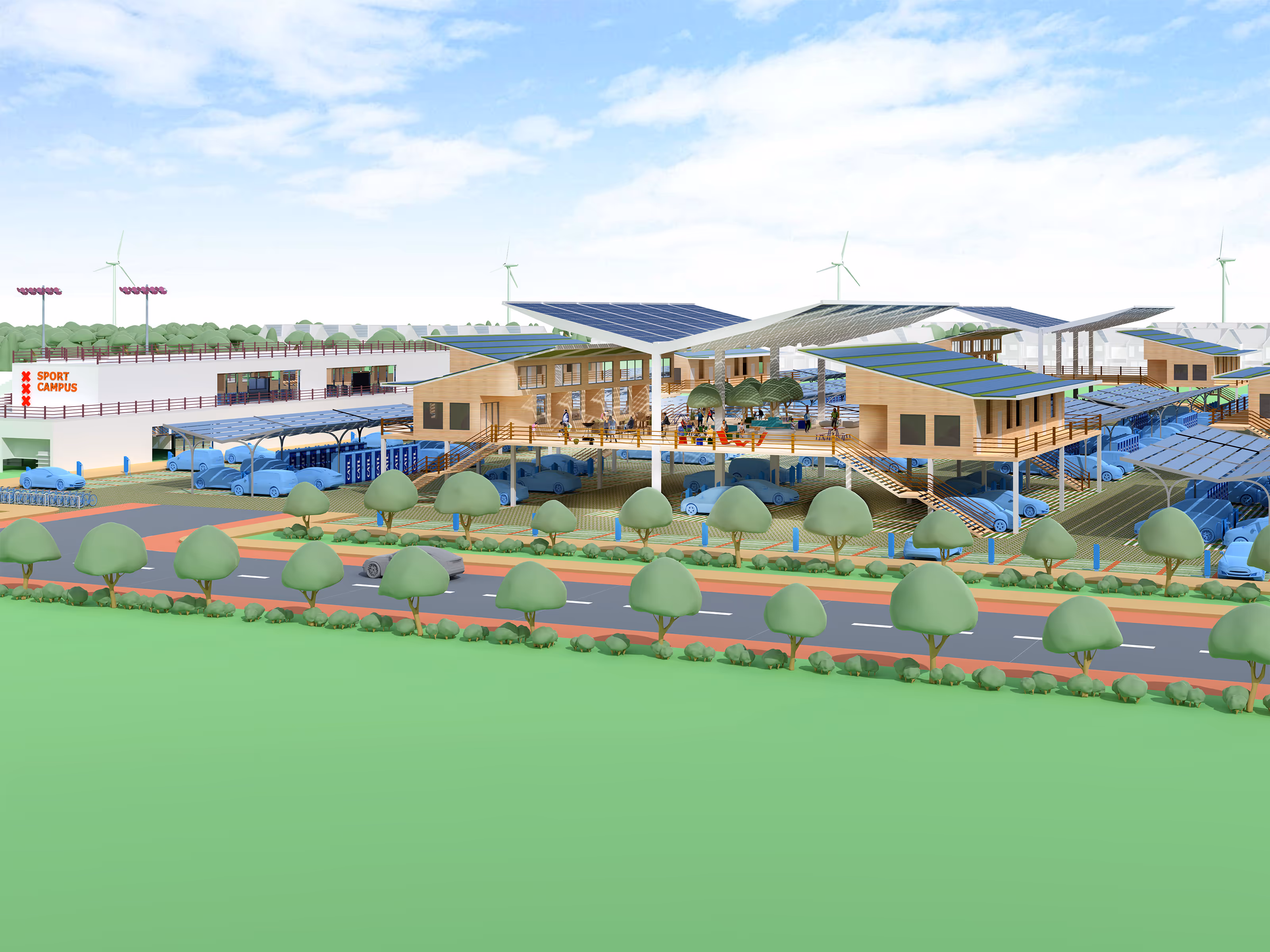 Illustratie van duurzame energie en technologie als onderdeel van de energietransitie