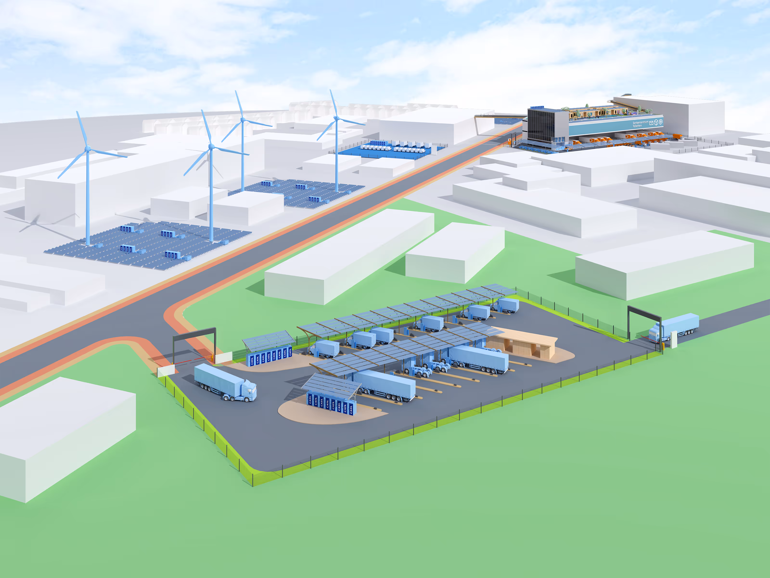 Illustratie van duurzame energie en technologie als onderdeel van de energietransitie