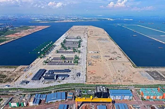 Tuas mega port aerial view