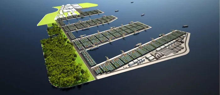 Aerial view of Tuas Mega Port