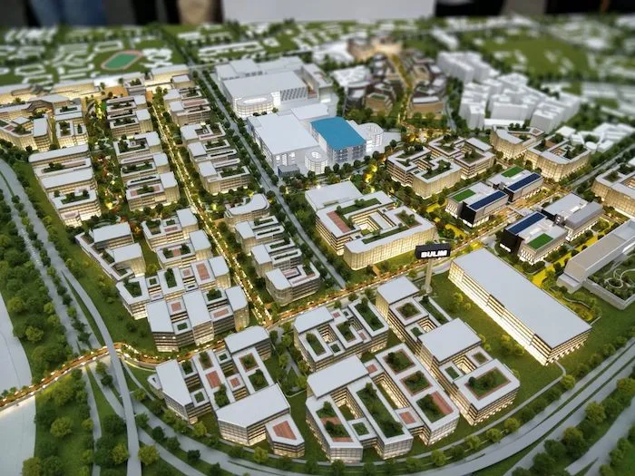 Aerial view of the Jurong Innovation District plans