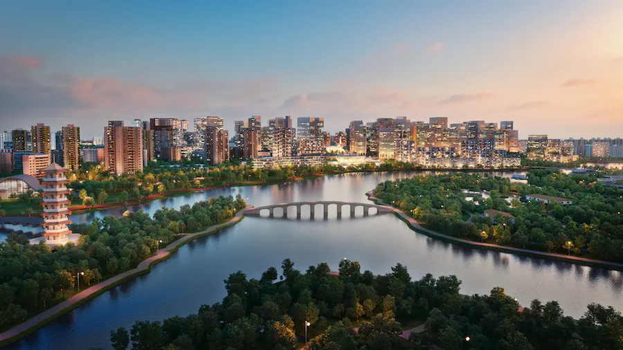 Jurong Lake District Night Scenery