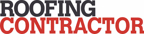 a red and black sign that says roofing and a red and black sign that