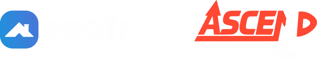 Roofr x Ascend Digital Agency logo.