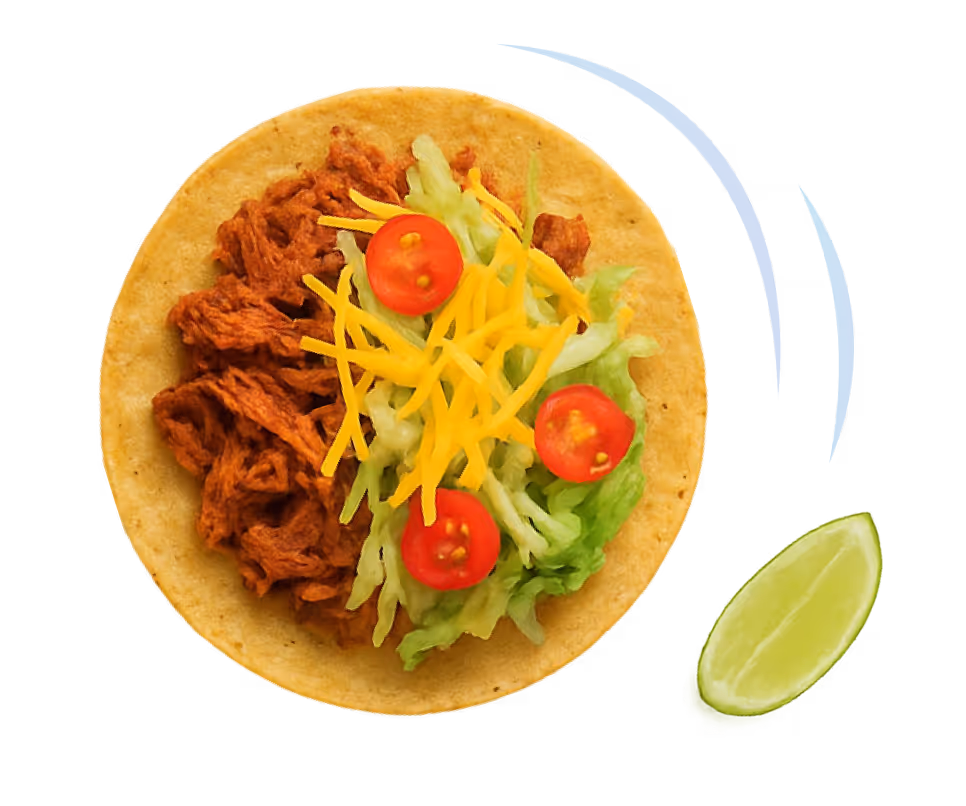 a soft tortilla burrito filled with ground beef and fresh lettuce.