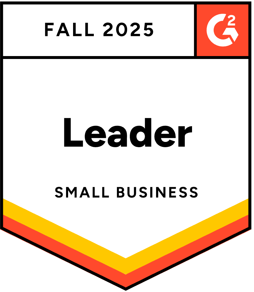 G2 Fall 2025 Leader badge for Small Business in Roofing category.