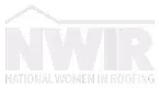 NWIR National Women in Roofing logo with a roof design above the letters.
