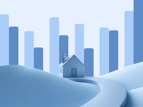 Roofing industry data graphs and 3D imagery.