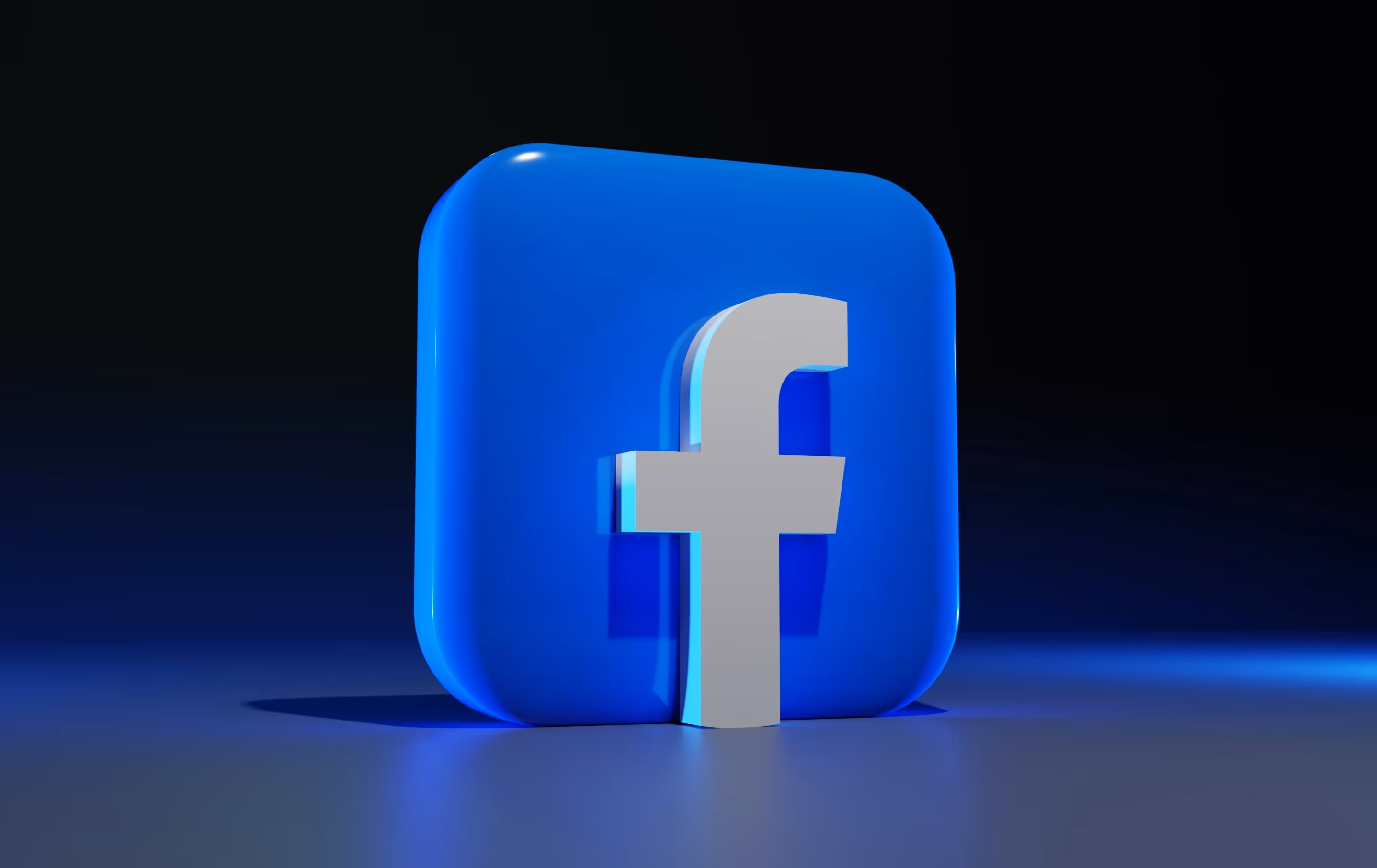 The Facebook app logo rendered in 3D. Photo by BoliviaInteligente on Unsplash.