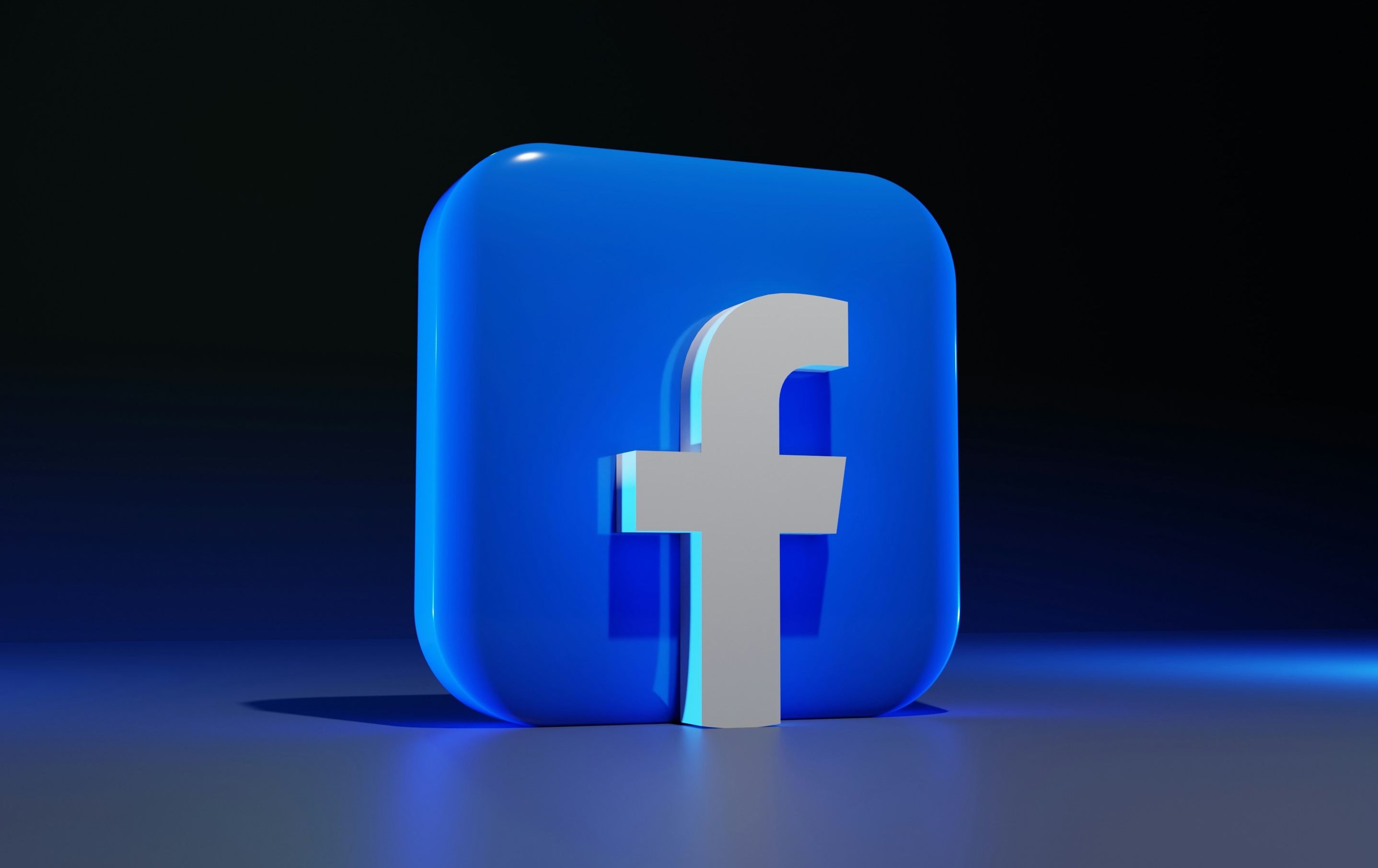 The Facebook app logo rendered in 3D. Photo by BoliviaInteligente on Unsplash.