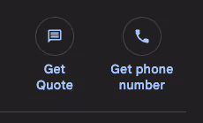 A screenshot of a Google search result, showing the new "Get Quote" button that appears to every sponsored paid business listing at the top of the results page.