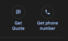 A screenshot of a Google search result, showing the new "Get Quote" button that appears to every sponsored paid business listing at the top of the results page.