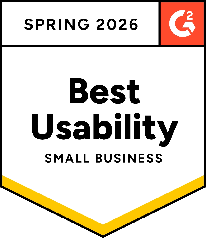 One of Roofr's Spring 2026 G2 badges: Best Usability (Small Business)