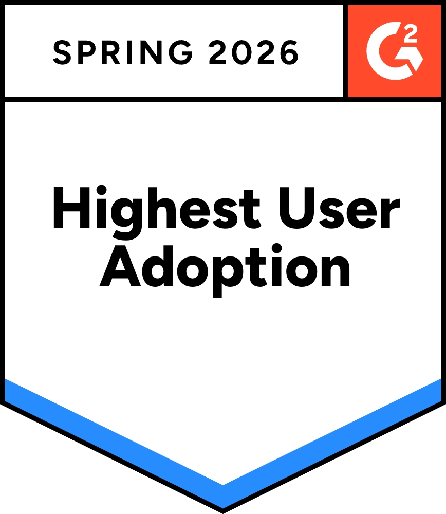 One of Roofr's Spring 2026 G2 badges: Highest User Adoption