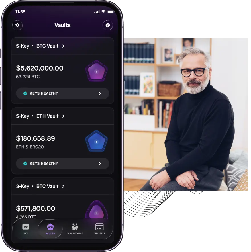 Man-with-Casa-3-of-6-multisig-vault
