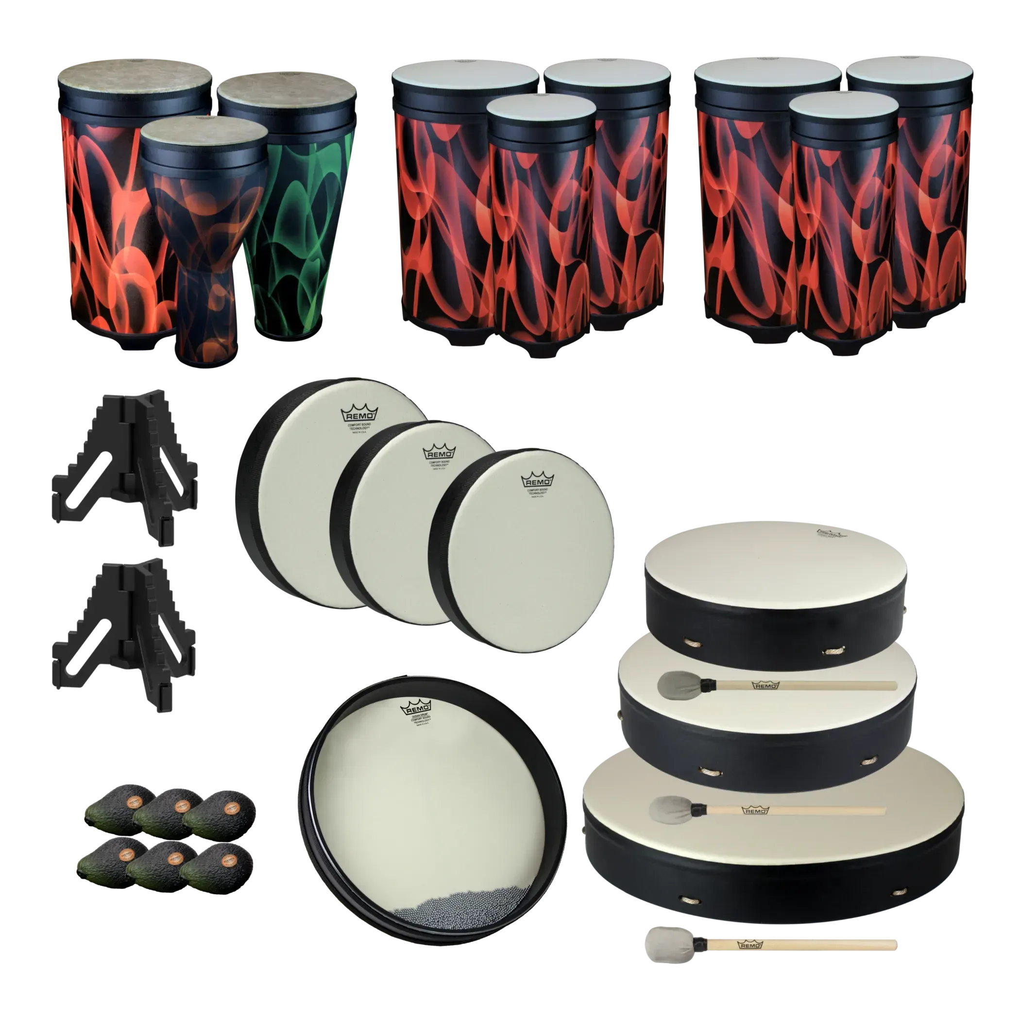 The Comfort Sound Technology® Drum Kit features a collection of instruments utilizing our groundbreaking Comfort Sound Technology® that eliminates high-frequency overtones.