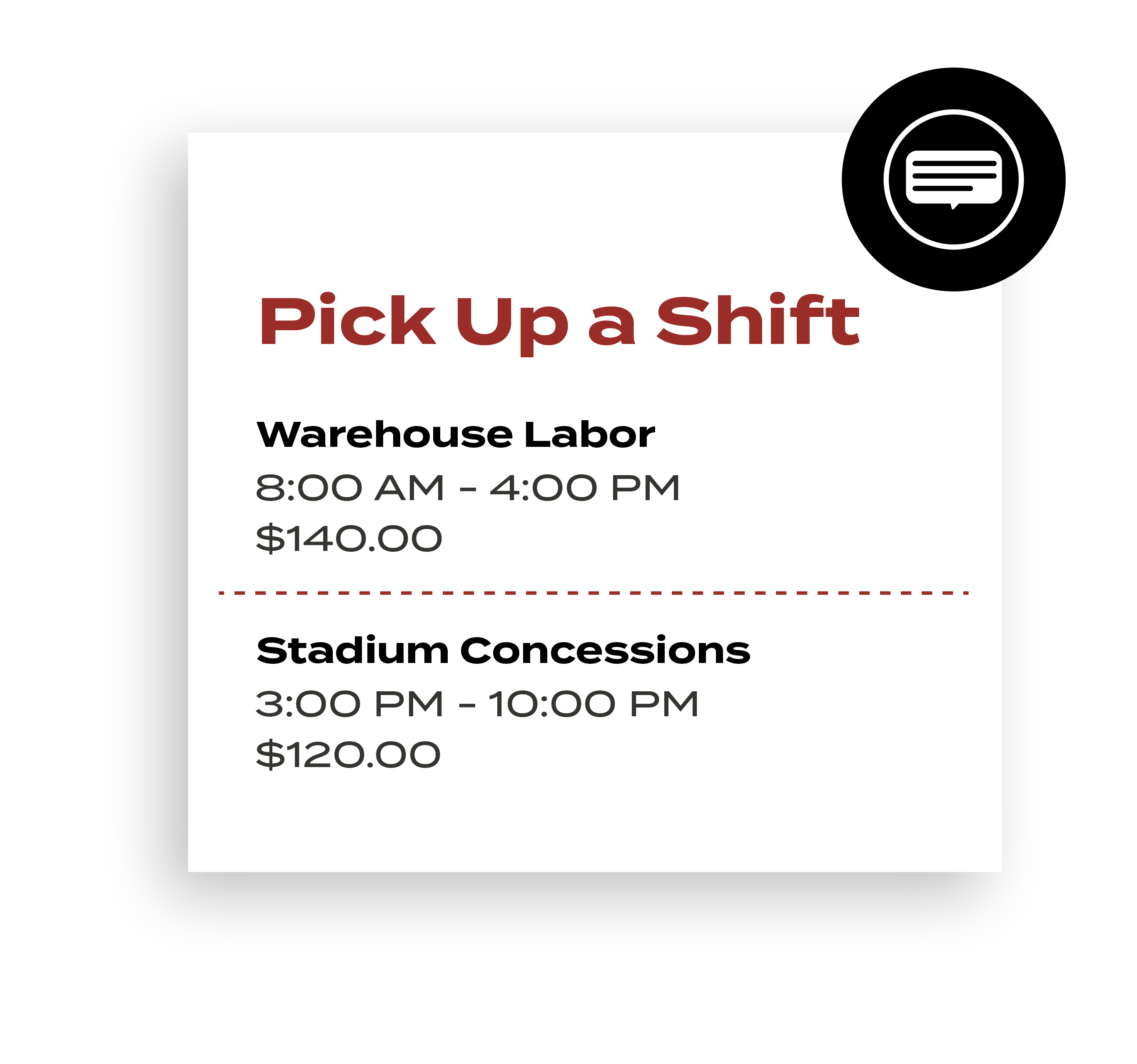 a graphic showing to pick up a shift