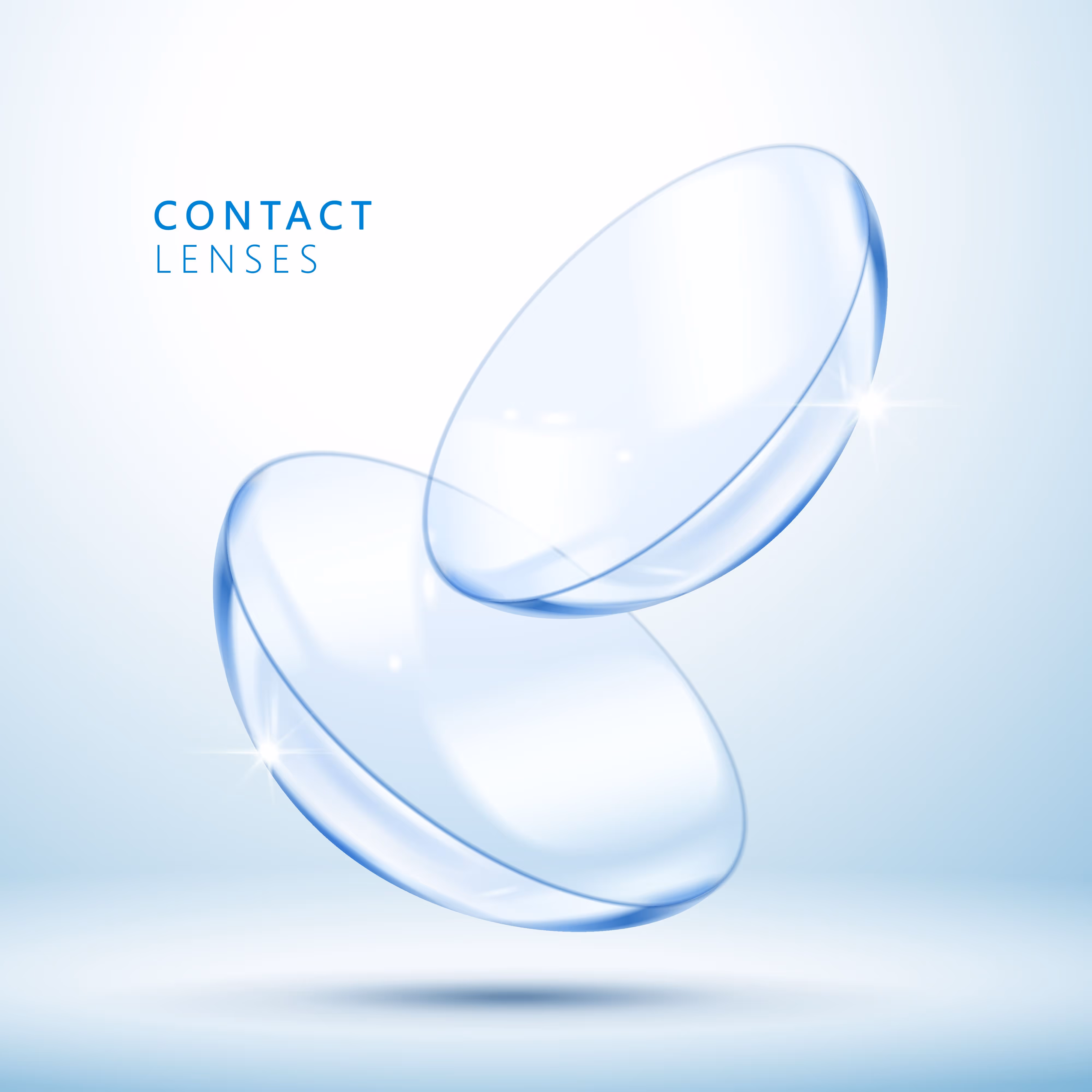 Contact Lenses. 2 Contact lenses showing.