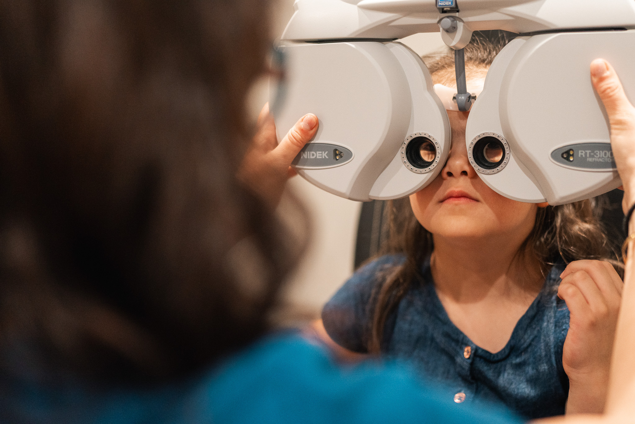 School age child getting their annual eye exam at Merivale Vision Care