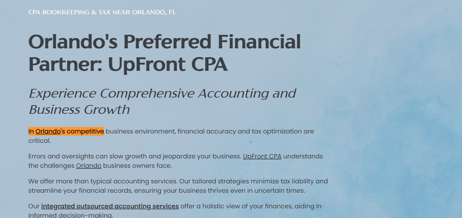 orlando florida upfront cpa banner