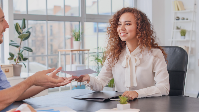Lawyer discussing visa options with employer