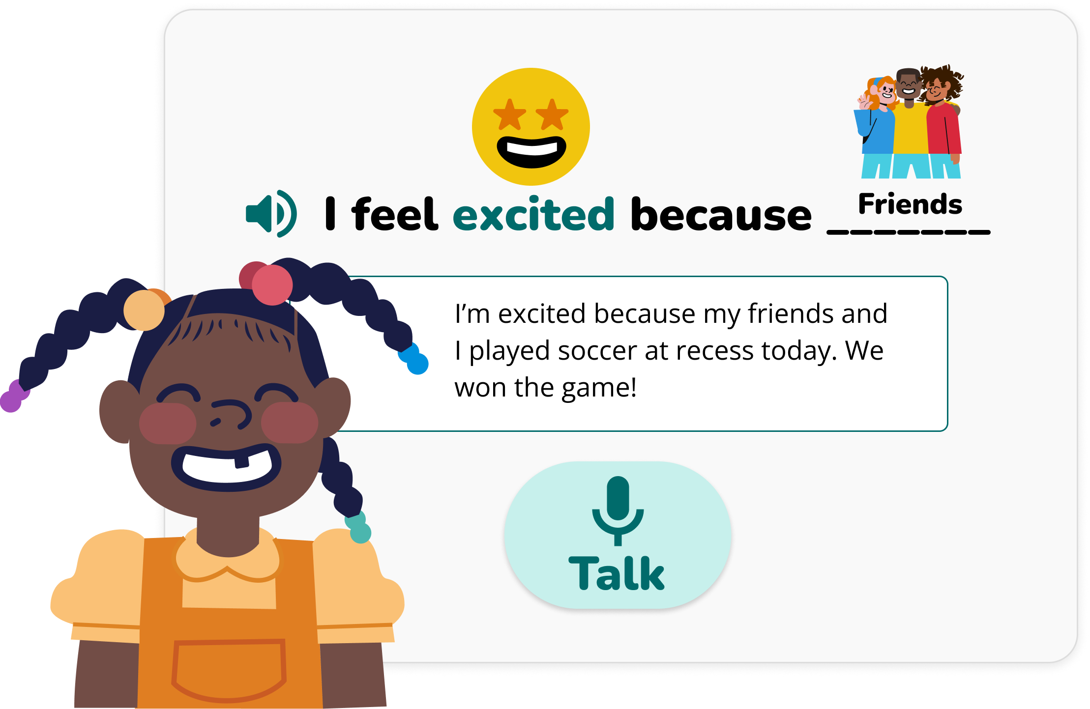 Student reflecting in the Sown To Grow simplified check-in experience we scaffolds and language accessibility